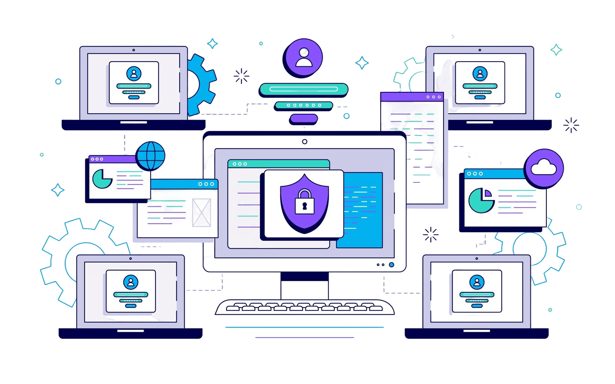 Cybersecurity MDR Illustration